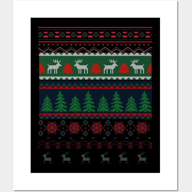 Your Own knitted Christmas Deers Wall Art by Tee Trendz